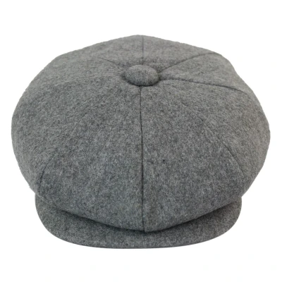 Image of Infinity Leather Mens Peaky Blinders Newsboy 8 Panel Hat Grey Wool Size Medium