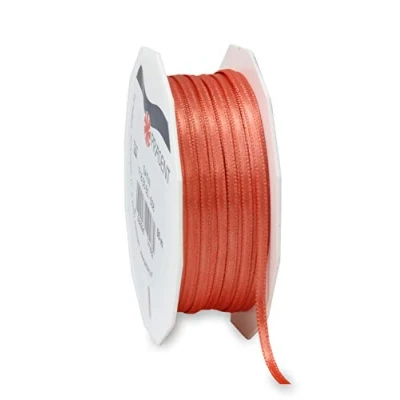 Image of Präsent Satin Ribbon Living Coral 3 mm width, 50 m length