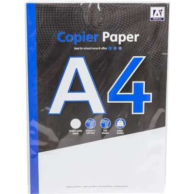 Image of A4 Copier and Printer Paper 100 Sheets, 80gsm Bright White Size 297mm x 210mm