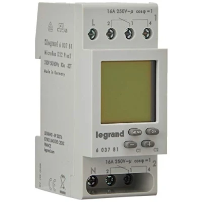 Image of Legrand MicroRex D22 603781 Digital Weekly Timer 2 Channels Module for DIN rail with 230 V and 4000 W