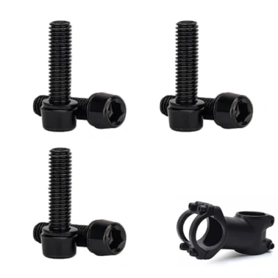 Image of HUSABEJAIN 6 PCS Bicycle Stem Bolts M5 x 18mm Bike Fixed Screws with Washers Handlebar Disc Brake Caliper for Mountain Road (Black)