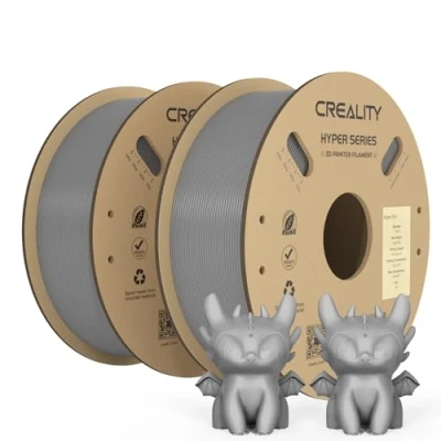 Image of Creality Official Hyper PLA Filament Gray 2KG, 3D Printer for High Speed Printing, Durable and Resistant, Smooth, Overhang Performance Dimensional Accuracy +/ 0.03mm, 2 Rolls