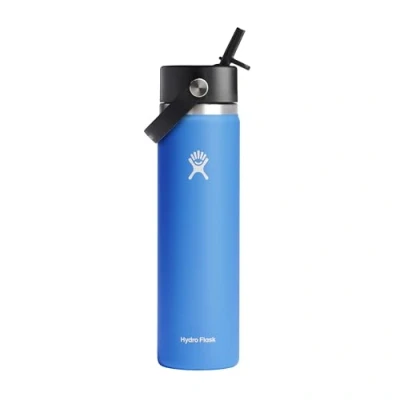Image of Hydro Flask Water Bottle 709 ml (24 oz) Vacuum Insulated Stainless Steel with Flex Straw Cap BPA Free Wide Mouth Cascade