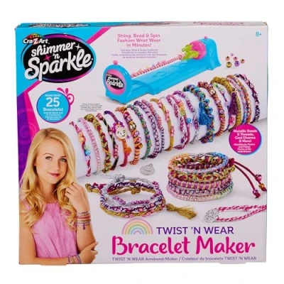 Image of CRA Z ART Shimmer N Sparkle Twist Wear Fashion Maker Bracelet Friendship Craft kit for Kids Jewellery Making Sets Birthday Gifts Girls