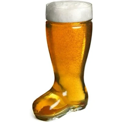 Image of Hyper Mart Classic Glass Beer Mugs Various Pub Bar Style Tankards Stein Glasses Set of 2 (Boot Two Pints)
