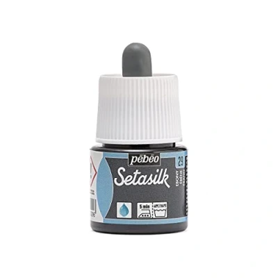 Image of PEBEO Setasilk Ebony 45 ml bottle Silk paint Pipette cap
