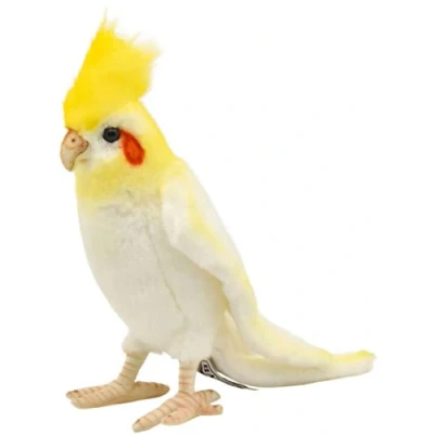 Image of White Cockatiel Plush Soft Toy by Hansa. 23cm. 6457 Hansa