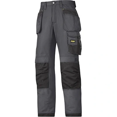 Image of Snickers Craftsmen Holster Pockets Trousers, Rip Stop Steel Grey/Black 88