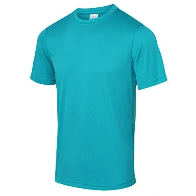 Image of Just Cool Mens Performance Plain T Shirt (L) (Turquoise Blue)