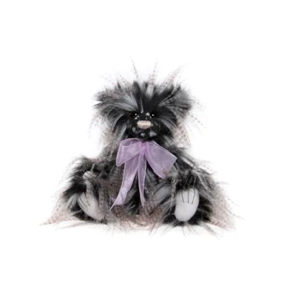 Image of Charlie Bears Chocolat Teddy Bear Cuddle Time with Bow Long Plush Cuddly Soft Toy