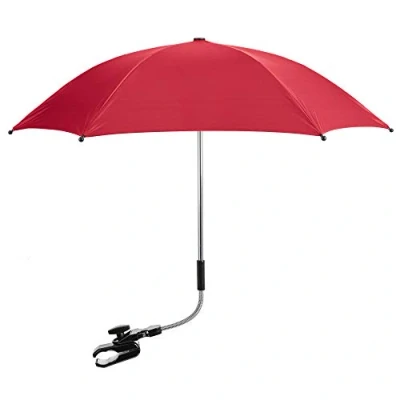 Image of FYLO Universal Baby Parasol Umbrella Sun Canopy Shade Maker for Pushachair Pram Buggy Red