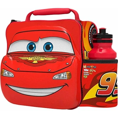 Image of Disney Pixar Cars 3D Thermal Lunch Bag with Bottle