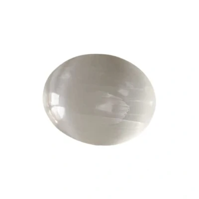 Image of VIE Chakra Palm Stone, Oval, Selenite, 6cm