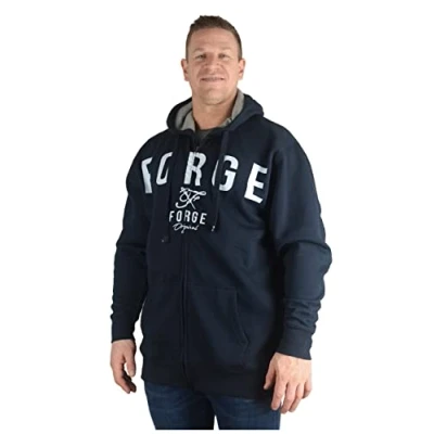 Image of Big Mens Navy Blue Pilgrimm Zip Up Hoodie Large Oversized Tall for Sizes 2XL 3XL 4XL 5XL 6XL 7XL 8XL, Size :