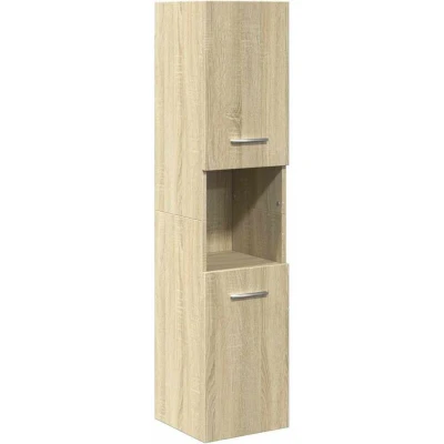 Image of vidaXL Bathroom Cabinet Sonoma Oak 30x30x130 cm Engineered Wood