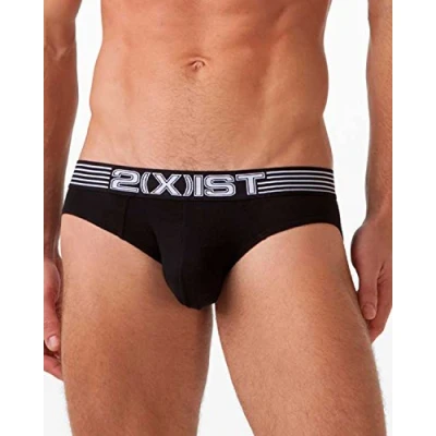 Image of 2(X)IST Men&#039;s Shapewear Maximize Contour Pouch Brief Briefs, deep black, S