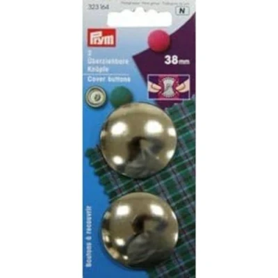 Image of Prym PRYM_323164 1 Cover Buttons Brass Silver col 38 mm Without Tool