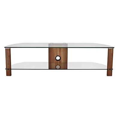 Image of Alphason Century 1500 TV Stand Walnut &amp; Clear Glass