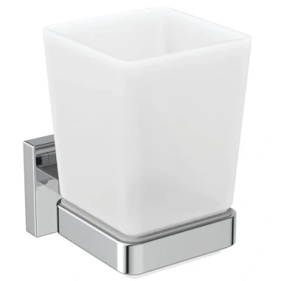 Image of Ideal Standard IOM Square Frosted Glass Toothbrush Holder, E2204AA