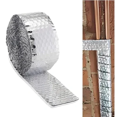 Image of ADEPTNA Pipe Lagging Foil Insulation Wrap 7.5m x 80mm Premium Thermal Energy Saving Solution for Internal &amp; External and Duct Protects Against Freezing Burns UV Resistant