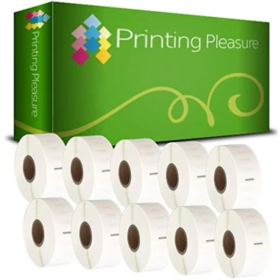 Image of Printing Pleasure 10 x 11352 Compatible Labels Rolls for LabelWriter &amp; Seiko Label Printers 25mm 54mm 500 per Roll