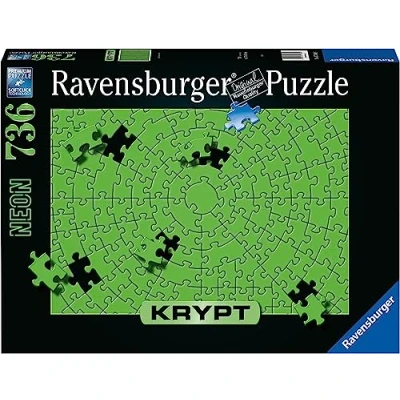 Image of Ravensburger Krypt Neon Green Mystery Challenge Jigsaw Puzzles for Adults Age 12 Years Up 736 Pieces