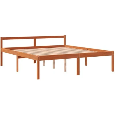 Image of vidaXL Senior Bed without Mattress Wax Brown 160x200 cm Solid Wood Pine