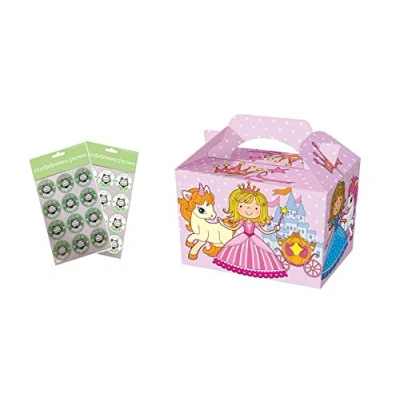 Image of MustBeBonkers Unicorn &amp; Princess Castle Food Boxes Meal Favour Toy Loot Box Birthday Party Plate (10 Boxes)