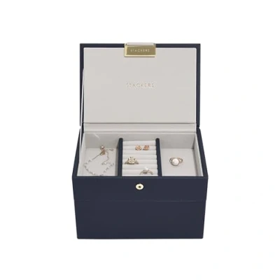 Image of Stackers Pebble Navy Mini Jewellery box Set 2