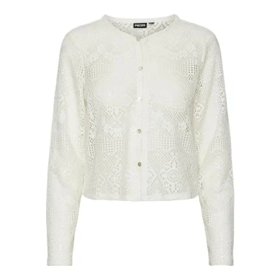 Image of Pieces Kaddi Cardigan, Women&#039;s, Size: XL, Cloud dancer