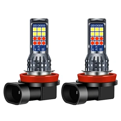 Image of Yifengshun 2pcs H9 H8 H11 LED Fog Light Bulb,White&amp;Red Front Lights with 24SMD 3030 Chips for Daytime Running DRL12V