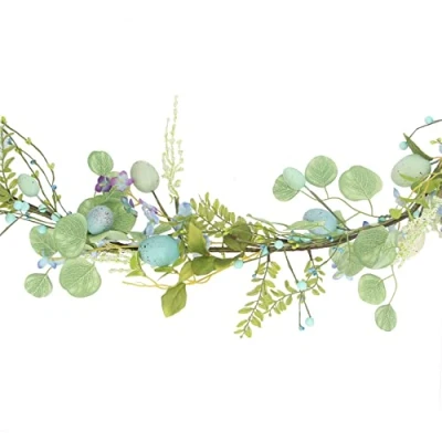 Image of Gisela Graham Eucalyptus and Speckled Egg Easter Garland