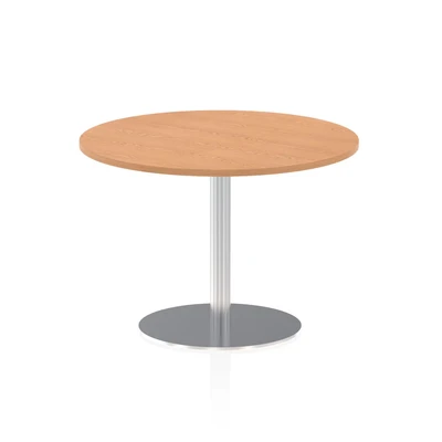 Image of Italia 1000mm Poseur Round Table Oak Top 725mm High Leg
