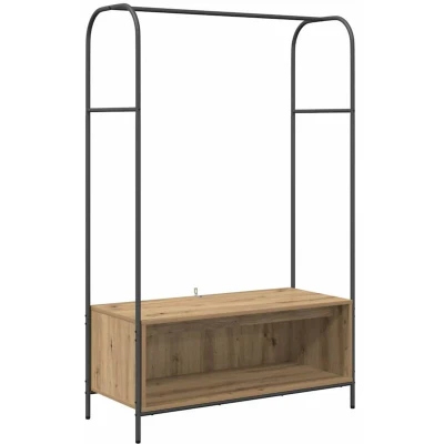 Image of vidaXL Clothes Rack with Shelves Artisan Oak 100x44x160 cm