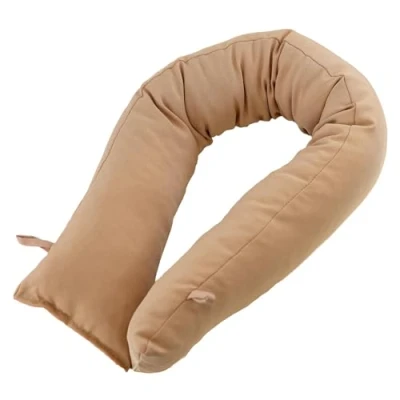 Image of Plain Fabric Draught Excluder Hollowfibre Polyester Filled Door Windows Stopper Window Draft Guard Energy Saver Beige