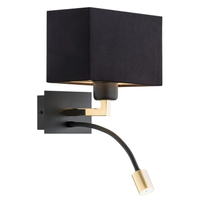 Image of Bill Reading Wall Light Black, Black Matt, Brass Elements 3000K