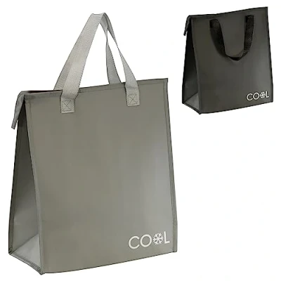Image of Reusable Cooler Grocery Shopping Bag Insulated Foldable Light Durable with Inner Aluminium Lining Cooling Function 20L