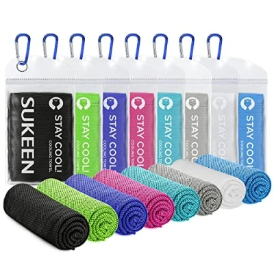 Image of Sukeen [8 Pack Cooling Towel (40&quot;x12&quot;),Ice Towel,Soft Breathable Chilly Towel,Microfiber for Yoga,Sport,Running,Gym,Workout,Camping,Fitness,Workout &amp; More Activities