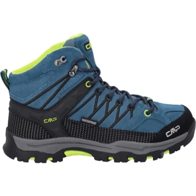Image of CMP Rigel MID Trekking WP Unisex Mountain shoes for kids, Size: 11K, Deep lake/acido Leather and textile