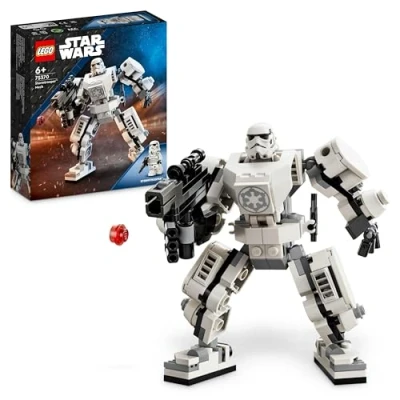 Image of LEGO Star Wars Stormtrooper Mech Set, Buildable Action Figure Model with Jointed Parts, Minifigure Cockpit and Large Stud Shooter, Collectible Toy for Kids Aged 6 Up 75370