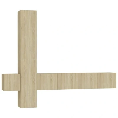 Image of vidaXL 5 Piece TV Cabinet Set Sonoma Oak Engineered Wood