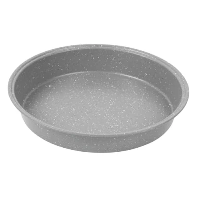 Image of Salter BW02777G Marblestone Round Cake Tin 24cm Non Stick Baking Pan, Lightweight &amp; Durable Carbon Steel, Bake Cakes, Sponges, Pies Cheesecake, Oven Safe Up To 220C, Easy Clean, Solid Fixed Base