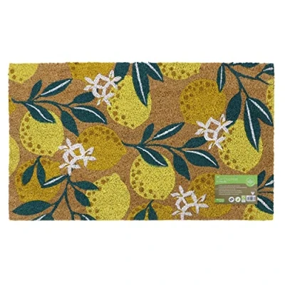Image of JVL Eco Friendly Latex Backed Coir Door Mat, Lemons, Natural, 45 x 75 cm Approx., 02 887