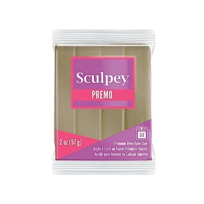 Image of Premo Sculpey Accents Polymer Clay 2oz Yellow Gold Glitter