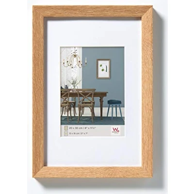Image of walther Design Picture Frame Light Oak 30 x 40 cm with PassepArtout, Fiorito Wooden EF040E