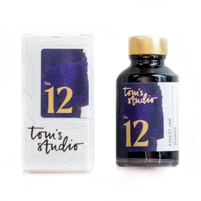 Image of Tom&#039;s Studio Fountain Pen Ink 50ml, Juniper Pueple Glass Bottles For Pens