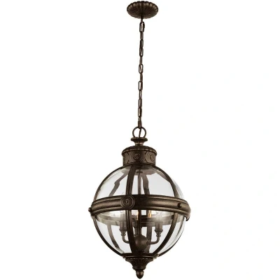 Image of Adams 3 Light Ceiling Chandelier Pendant British Bronze, E14