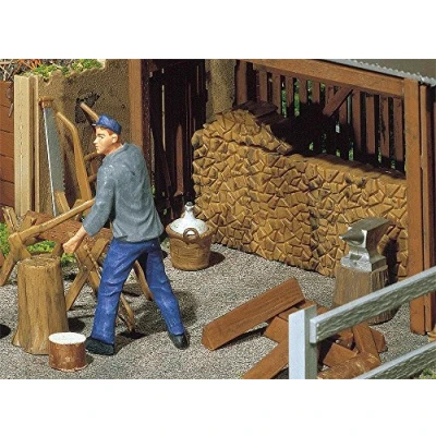 Image of POLA 333213 Pile of Wood &amp; Tools G Scale Building Kit Set, Multiple, Small
