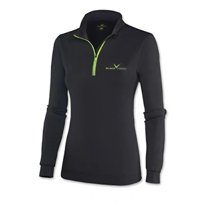 Image of Black Crevice Women&#039;s Turtle Neck Ski Shirt, Womens, Skirolli, black/green