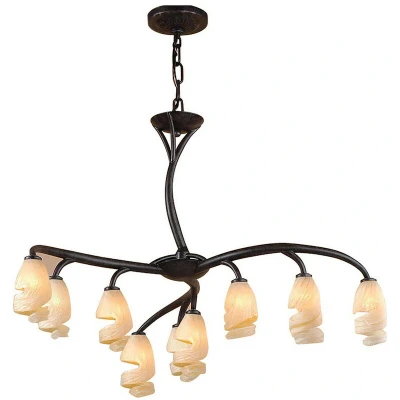 Image of Forest Pendant 3 Arm 9 Light G9, Brown/Black Oxide